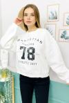 158844 Baskili Sardonlu Sweatshirt